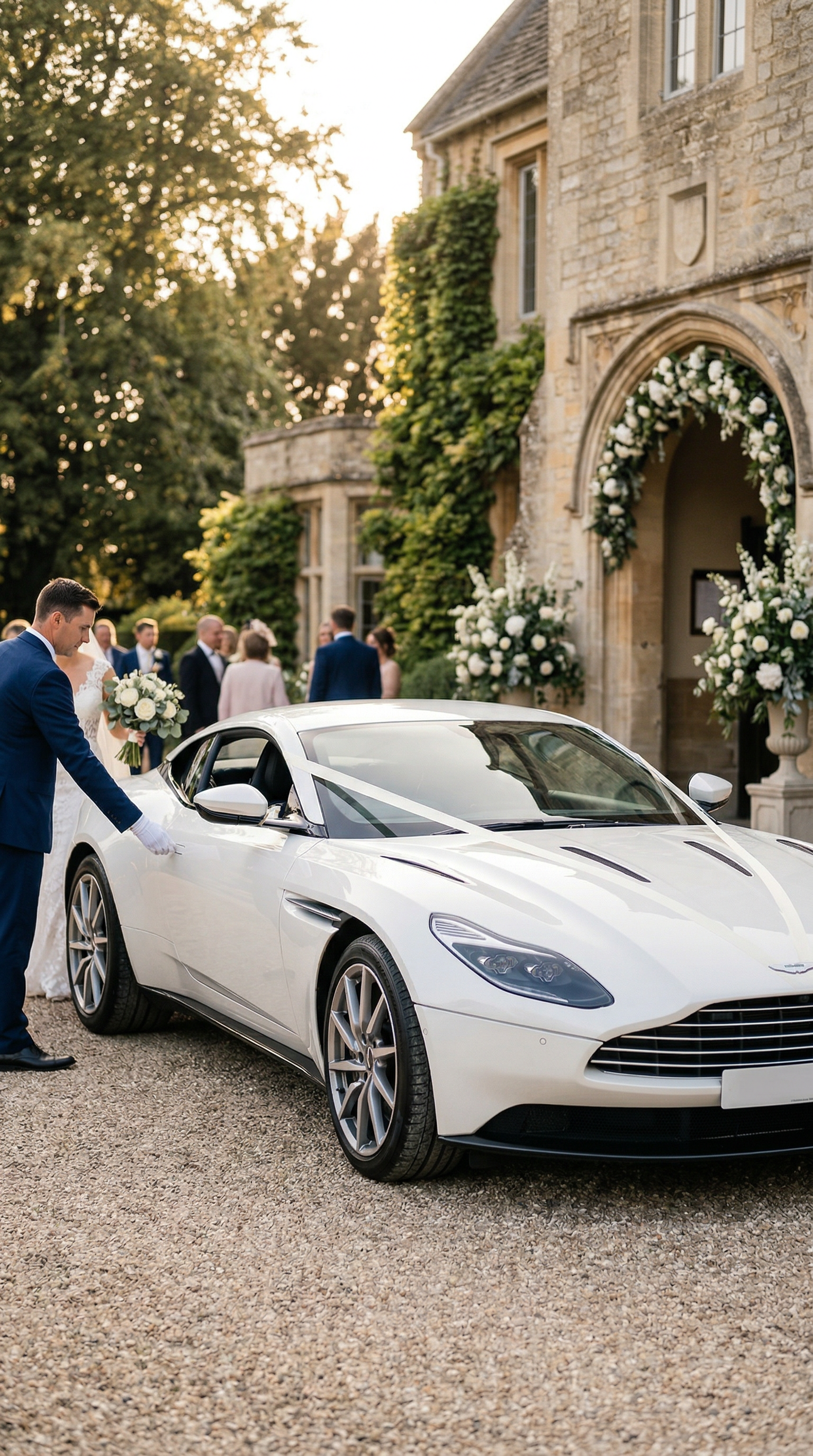 Wedding Supercar Arrival Content Idea AI car wrap design on wedding supercar arrival content idea style