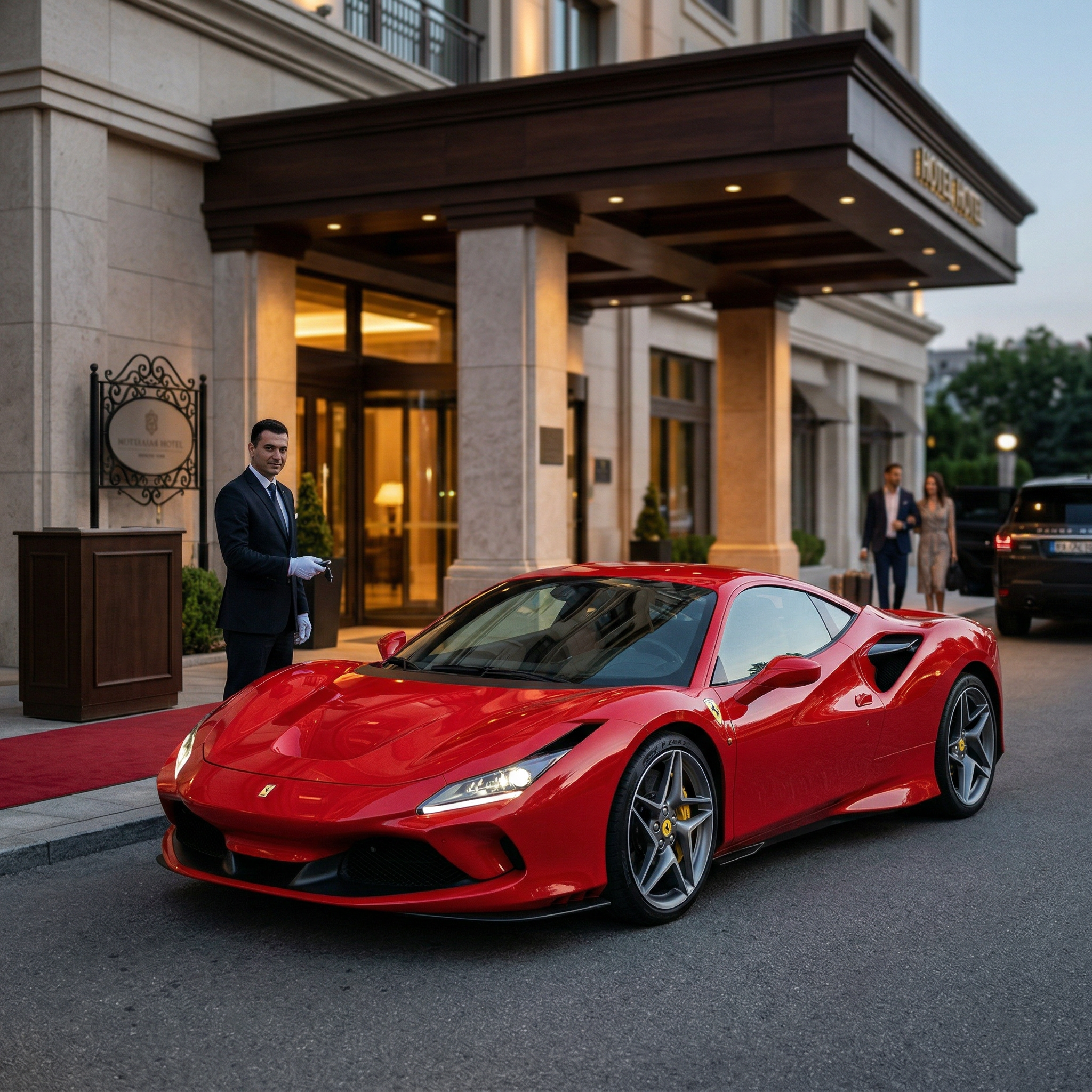 Exotic Car Rental Premium Landing Image AI car wrap design on exotic car rental premium landing image style